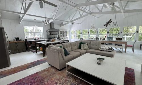 Open living and dining area in the Main House