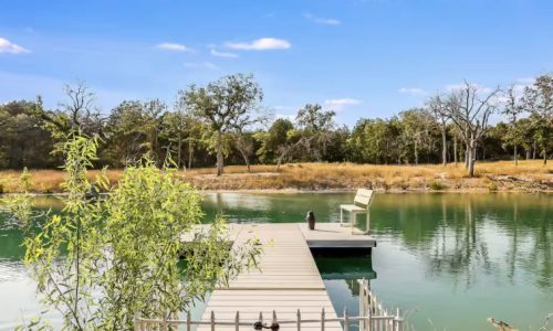 Pond at Soulful Spaces surrounded by trees